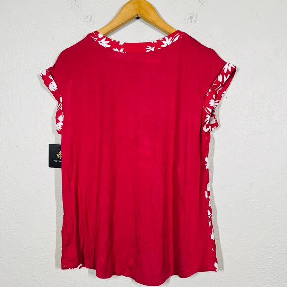 NEW! Fortune + Ivy x Stitchfix Helina Mixed MAterial Blouse Top Casual Tunic - S - Picture 3 of 4